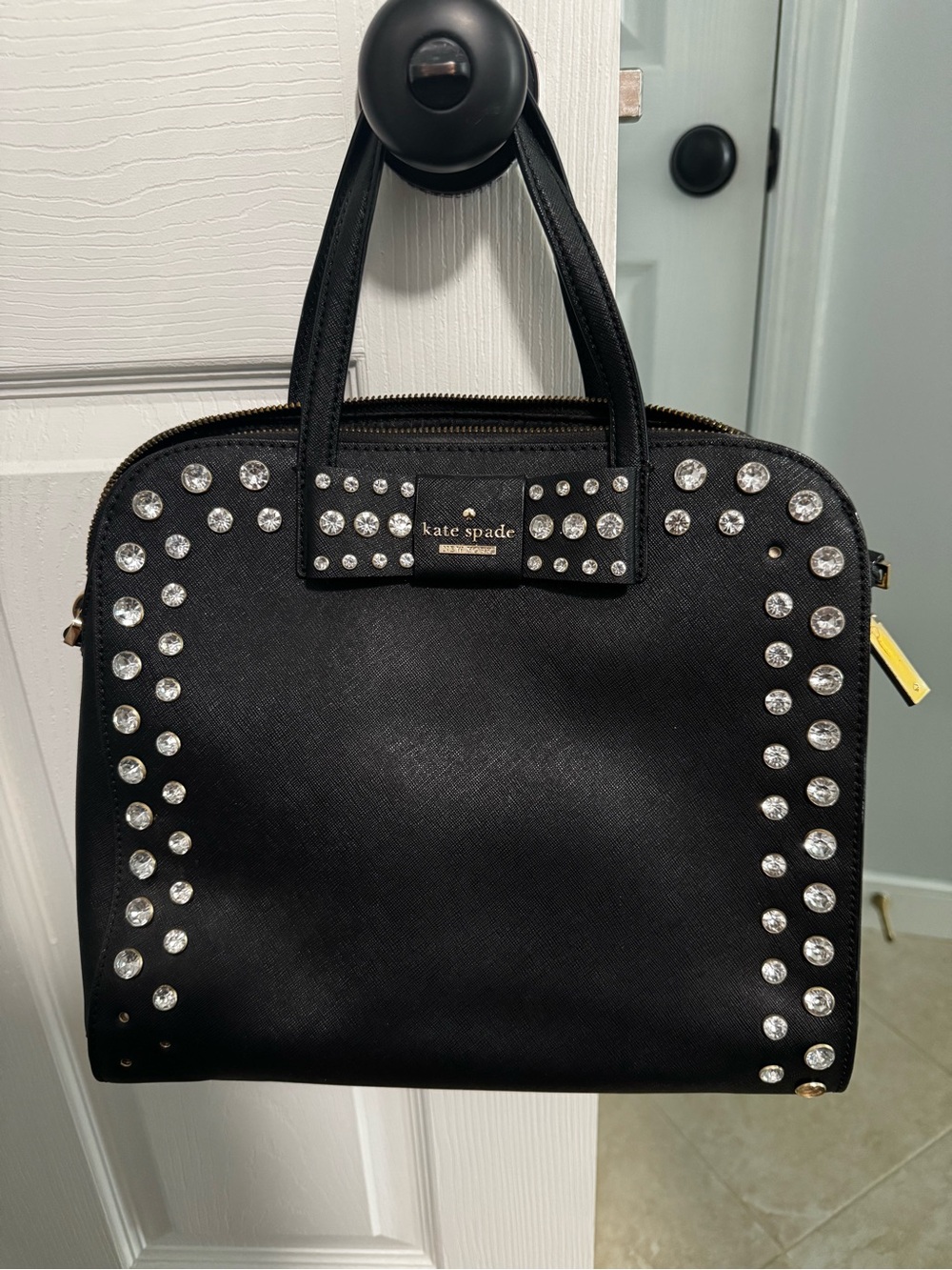 kate spade Black Crystal-Stud Satchel